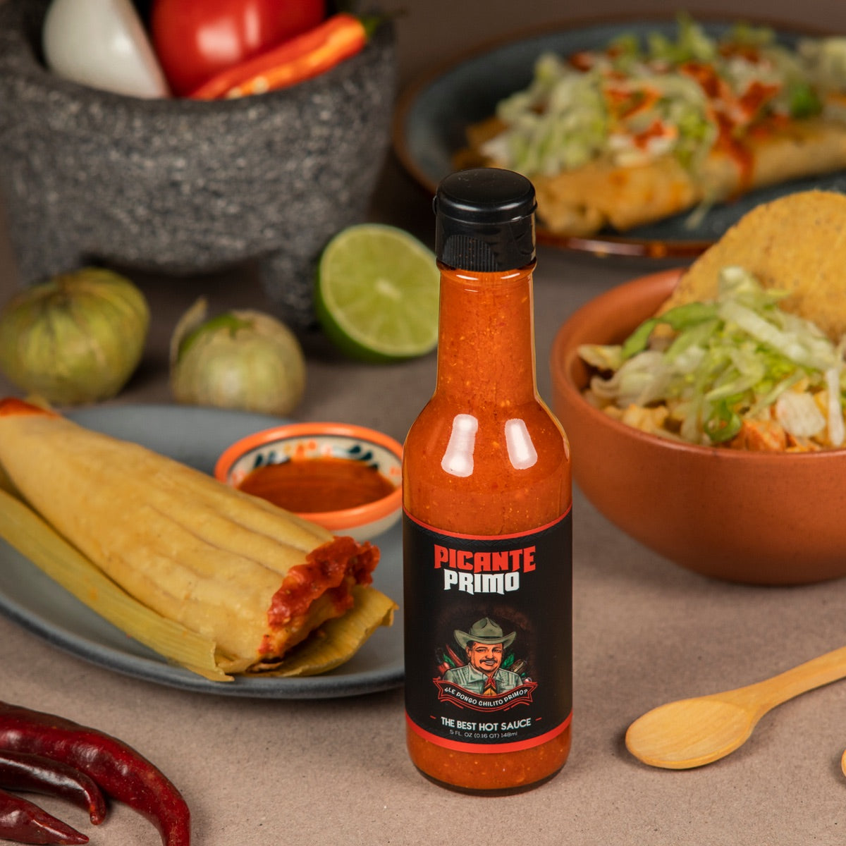 Picante Primo Hot Sauce 4-Pack | Authentic Mexican Hot Sauce | 4 x 5oz Bottles - Family Recipe